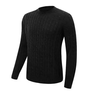 Мужской пуловер, свитер с круглым вырезом, классические мягкие вязаные свитера с ребристой кромкой S абрикосовый