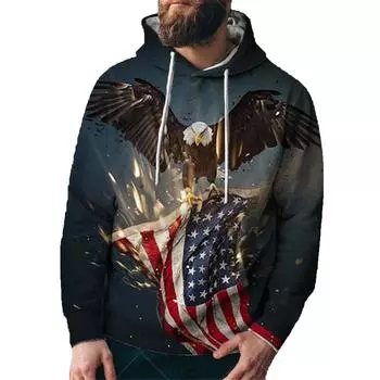 Мужской пуловер, толстовка с 3D принтом, пары с капюшоном, длинный рукав, женская свободная толстовка больших размеров M