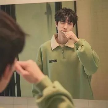 Мужской японский ретро контрастный цветной свитер-поло - весна/осень повседневный свободный пиджак с лацканами в стиле колледжа