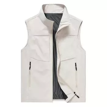 Мужской рабочий жилет без рукавов с несколькими карманами - повседневный жилет на весну/осень, модель 8822. XL хаки