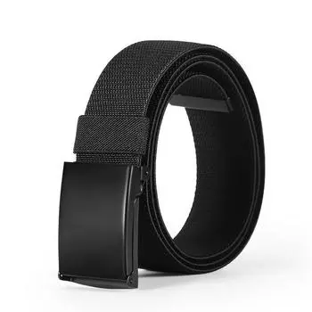 Мужской ремень для повседневных брюк, тканый эластичный ремень, тактический ремень для молодежи и среднего возраста из холста 125cm чёрный