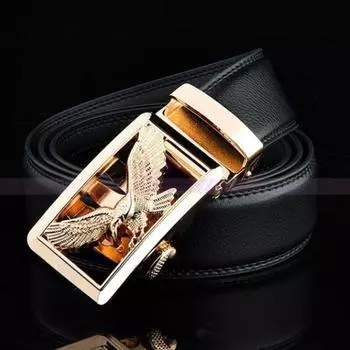 Мужской ремень Eagle высокого качества из воловьей кожи, повседневный ремень, молодежный модный ремень 95cm серебряный/чёрный
