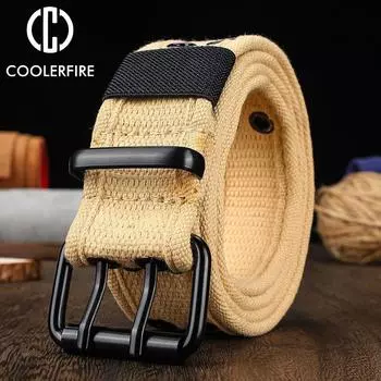 Мужской ремень Холщовая тесьма Армейский военный тренировочный пояс Модный повседневный дизайнерский ремень высокого качества для мужчин Спортивный уличный ременьHB065 110cm чёрный