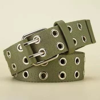 Мужской ремень из холста, двухрядный ремень с пряжкой, модный повседневный женский ремень, ремень для спорта на открытом воздухе с брюками-карго, джинсами 105cm