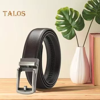 Мужской ремень из искусственной кожи с микроавтоматической пряжкой и трещоткой, устойчивый к царапинам ремень, модные аксессуары 110cm коричневый