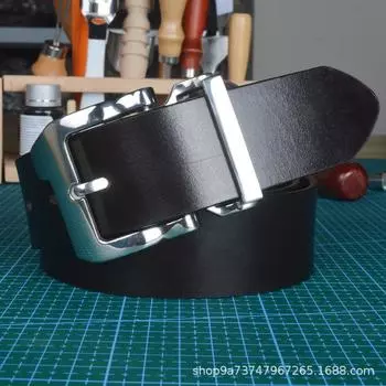 Мужской ремень из коровьей кожи с пряжкой из нержавеющей стали, ширина ремня 3,8 см 105cm чёрный