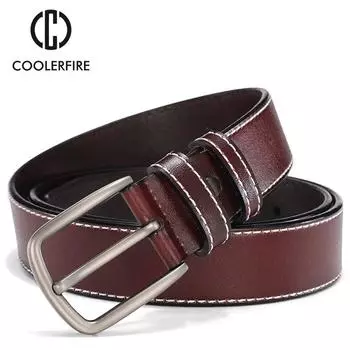 Мужской ремень из натуральной кожи, модные классические мужские роскошные брендовые ремни с пряжкой для мужчин 100cm оранжевый