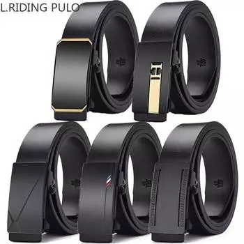 Мужской ремень из натуральной кожи, ремень с автоматической пряжкой, повседневный деловой модный новый мужской универсальный брючный ремень из натуральной воловьей кожи