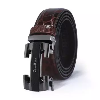 Мужской ремень из натуральной кожи с крокодиловым узором и автоматической пряжкой — деловой и повседневный подарок 115cm