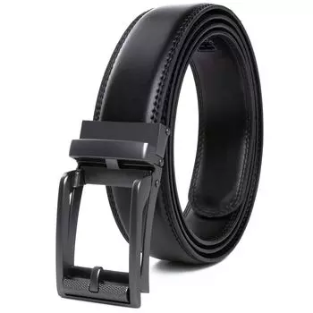 Мужской ремень из натуральной кожи с более простой регулируемой пряжкой с автозамком — микрорегулируемый ремень подойдет куда угодно | Формальный и повседневный | Элегантная подарочная коробка