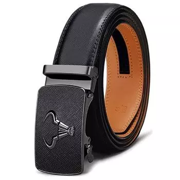 Мужской ремень из натуральной кожи с пряжкой с автоблокировкой — микрорегулируемый ремень подойдет везде | Формальный и повседневный | Элегантная подарочная коробка