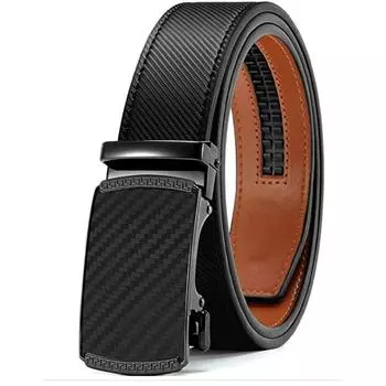 Мужской ремень из натуральной кожи с пряжкой с автоблокировкой — микрорегулируемый ремень подойдет везде | Формальный и повседневный | Элегантная подарочная коробка