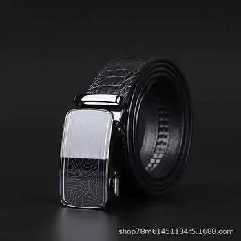 Мужской ремень из натуральной кожи с автоматической пряжкой из натуральной кожи первого слоя, простой и универсальный, для бизнеса, прямые продажи 105cm