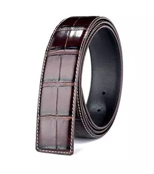 Мужской ремень из натуральной кожи, высококачественный двусторонний импортный пояс из воловьей кожи с оригинальным рисунком живота, первый слой, корпус из воловьей кожи 105cm