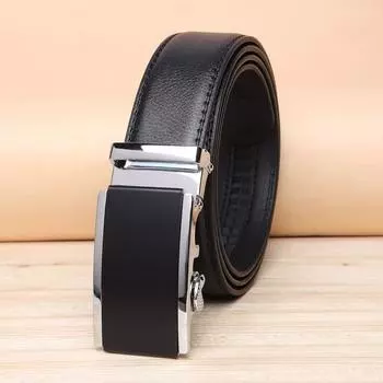 Мужской ремень из веганской кожи | (Формальный/Повседневный) | Черный чёрный