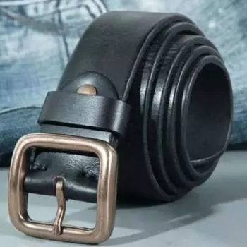 Мужской ремень Miss Paul из натуральной кожи, мужские джинсы с пряжкой из натуральной кожи, год быка, джинсы из натуральной яловой кожи в стиле ретро на талии 105cm чёрный