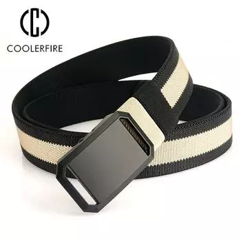 Мужской ремень, нейлоновый холст, двухцветный эластичный ремень, тканевый ремень, повседневный дизайнерский военный тактический ремень, рабочий пояс DT164 120cm синий/чёрный