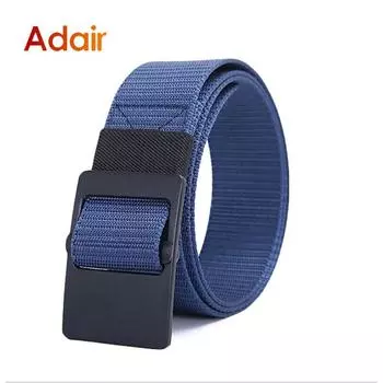 Мужской ремень, нейлоновый холст, однотонный пояс, мужской роскошный брендовый модный мужской ремень высокого качества, пряжка из сплава DT052 125cm чёрный