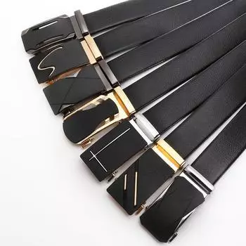 Мужской ремень нестандартный повседневный ремень импортная торговля молодежный простой автоматическая пряжка искусственная кожа железная пряжка ремень 120