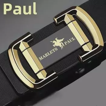 Мужской ремень Paul с автоматической пряжкой, деловой повседневный, дизайн со знаком зодиака 120 cm