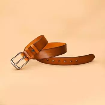 Мужской ремень первого слоя в стиле ретро, натуральная кожа, модная пряжка, мужской ремень из коровьей кожи 110cm-125cm чёрный