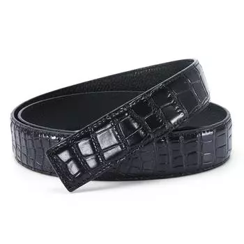 Мужской ремень, первый слой, крокодиловый живот, ремень из коровьей кожи, перфорированная пряжка с зажимом 4,0 см. 110cm