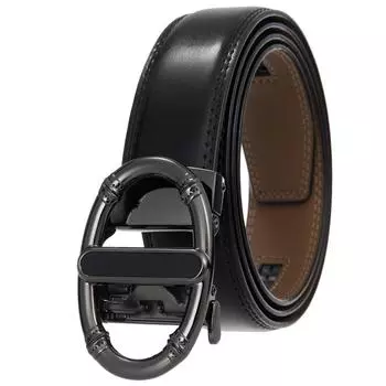 Мужской ремень с автоматической пряжкой, мужской ремень, повседневный ремень, двухслойная воловья кожа Ly36-25488-1 110cm-130cm