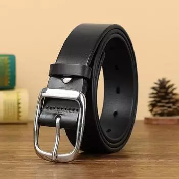 Мужской ремень с пряжкой из нержавеющей стали с краской, натуральная кожа крупного рогатого скота, простой деловой, для отдыха, универсальный, для делового костюма, брюк, ремень для мужчин 100cm