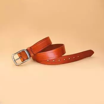 Мужской ремень с пряжкой в стиле ретро, модный повседневный ремень из натуральной коровьей кожи для джинсов 110cm-125cm чёрный