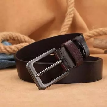 Мужской ремень высокого качества, кожаный ремень для мужчин, мужской роскошный мужской ремень с пряжкой из натуральной кожи, необычные винтажные джинсовые ремешкиAHQ2128 85cm чёрный