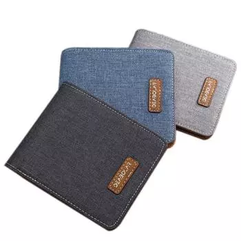 Мужской ретро-холщовый тонкий кошелек-клатч из бисера A