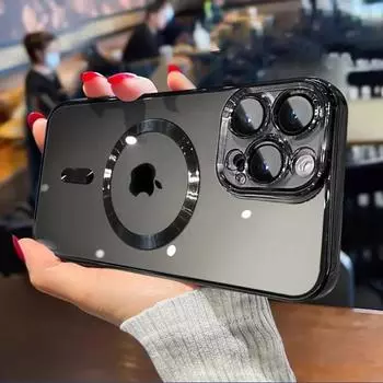 Мужской роскошный магнитный чехол с покрытием Magsafe для iPhone 15 14 13 12 11 Pro Max Plus, противоударный чехол с магнитным беспроводным зарядом For iPhone 11