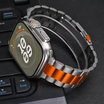Мужской роскошный титановый ремешок для Apple Watch Ultra 2 1 49 мм металлический браслет для iWatch Series 10 9 8 7 6 5 4 3 Se 46 мм 45 мм 44 мм 42 мм 41 мм 40 мм 38 мм Band 38mm 40mm 41mm серебряный