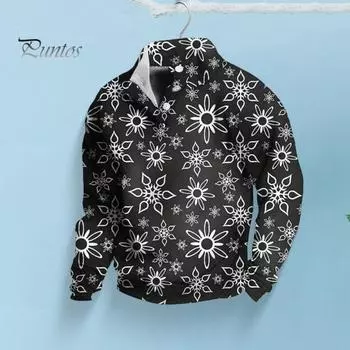 Мужской рождественский топ с объемным принтом снежинок, застегивающийся на пуговицы, воротник-стойка, большие размеры, длинные рукава, пуловер средней длины, праздничная толстовка для отпуска S красный/белый