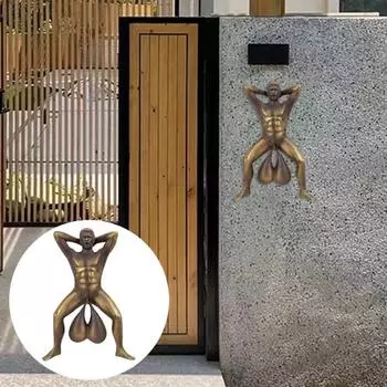 Мужской розыгрыш дверной звонок смешной голый мужчина дверной молоток легко установить розыгрыш мужской дверной звонок украшение подарок для друзей