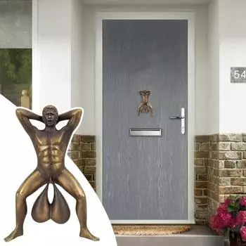 Мужской розыгрыш дверной звонок смешной голый мужчина дверной молоток легко установить