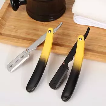 Мужской ручной держатель, двухцветная пластиковая ручка, бритва, салонный держатель, держатель для лезвий для стрижки и бритья Boxed серебряный