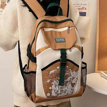 Мужской рюкзак большой емкости, цветной школьный рюкзак, женский рюкзак для учащихся средней школы серый