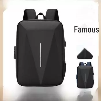 Мужской рюкзак большой емкости для ПК 15,6 с защитой от кражи — повседневный, легкий, с жестким корпусом серый