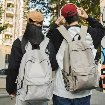 Мужской рюкзак большой емкости для женщин, школьный портфель для школьников средней школы бежевый