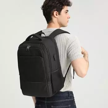 Мужской рюкзак большой емкости, рюкзак из ткани Оксфорд, деловой компьютерный рюкзак, дорожная сумка One Size чёрный