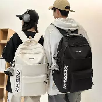 Мужской рюкзак большой емкости с буквенным принтом, женский младший школьник, школьный рюкзак, уличная дорожная сумка красный