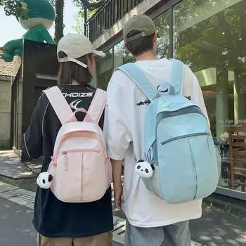 Мужской рюкзак большой емкости, женский однотонный легкий дорожный рюкзак, школьный рюкзак для школьников Small чёрный