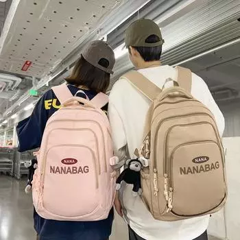 Мужской рюкзак большой емкости, женский рюкзак с буквенным принтом, школьный рюкзак для школьников чёрный