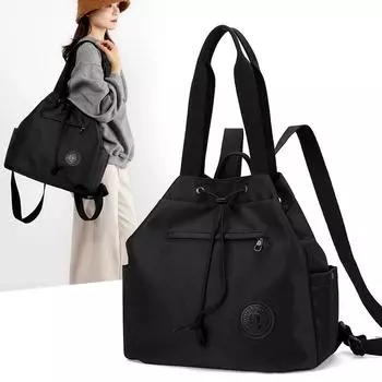 Мужской рюкзак большой вместимости для отдыха на природе, многофункциональная дорожная сумка, женская сумка на шнурке чёрный