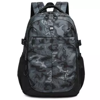 Мужской рюкзак большой вместимости, школьный рюкзак для ученика средней школы, камуфляжный принт, рюкзак для компьютера синий/камуфляжный