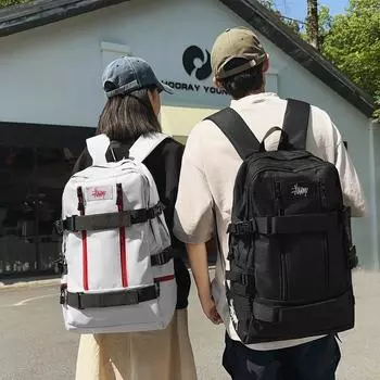Мужской рюкзак большой вместимости, женский дорожный спортивный рюкзак, сумка для скейтборда, школьная сумка для компьютера чёрный