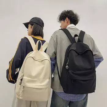 Мужской рюкзак большой вместимости, женский однотонный рюкзак, школьная сумка для школьников Small оранжевый