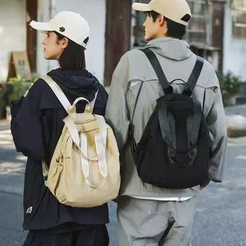 Мужской рюкзак для пары, многофункциональная сумка через плечо, однотонный женский рюкзак большой емкости чёрный