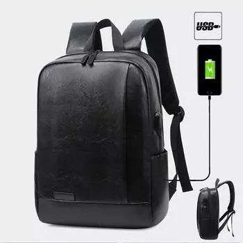 Мужской рюкзак из искусственной кожи для путешествий, рюкзак для ноутбука, школьный рюкзак для мужчин